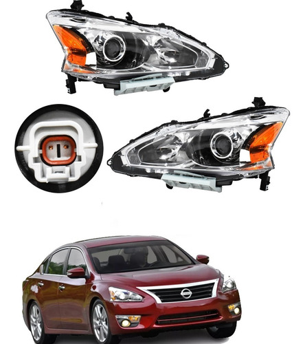 Faros Para Altima 4ptas. 2013 2015 2016 C/lupa Nuevos