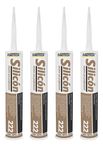 Silicon Neutro Uso Profesional 280mlx4-finotech 222-blanco