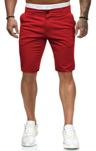 W Bermuda De Gabardina Stretch Para Caballero 6 Colores