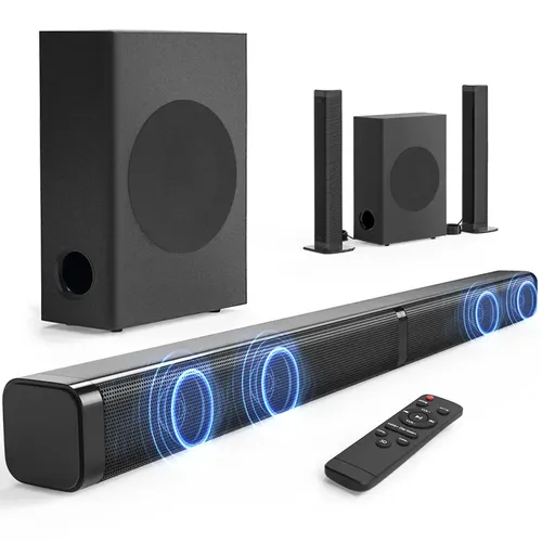 Caixa De Som Soundbar 200W Home Theater Tv Sound Bar Com Subwoofe...