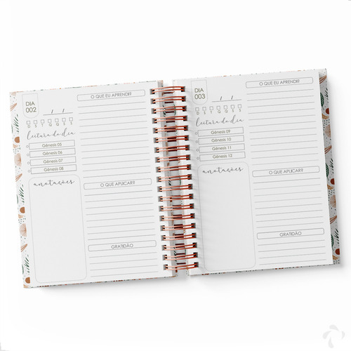 Caderno Devocional Planner De Leitura Diária Da Bíblia 365 D Meu Tempo Com Deus