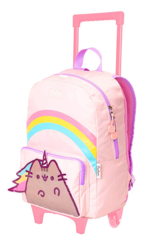 Mochila De Carrito Gato Pusheen The Cat Unicornio Pusheenicornio Con Ruedas Carro Rosa