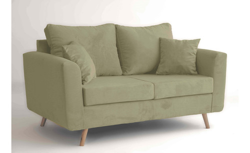 Sillon Sofa 2 Cuerpos Serbia Tela Pana Crema Liso