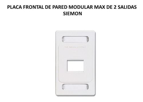 Placa Frontal De Pared Modular Max De 2 Salidas Siemon