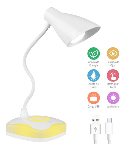 Imagen 1 de 8 de Lámparas De Mesa Led Lámpara Escritorio Táctil Usb Lectura