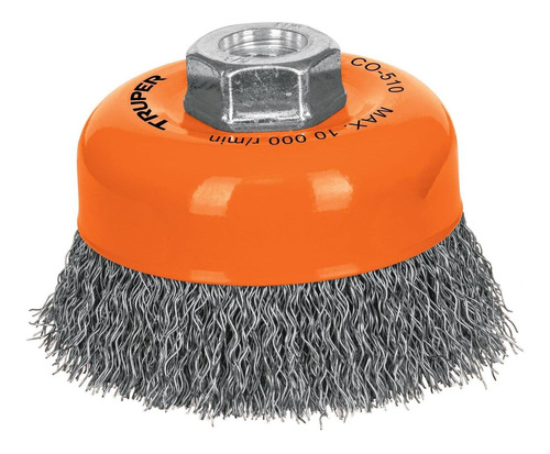 Carda Copa Lisa 4'' X 5/8'' Truper 11529 Color Naranja