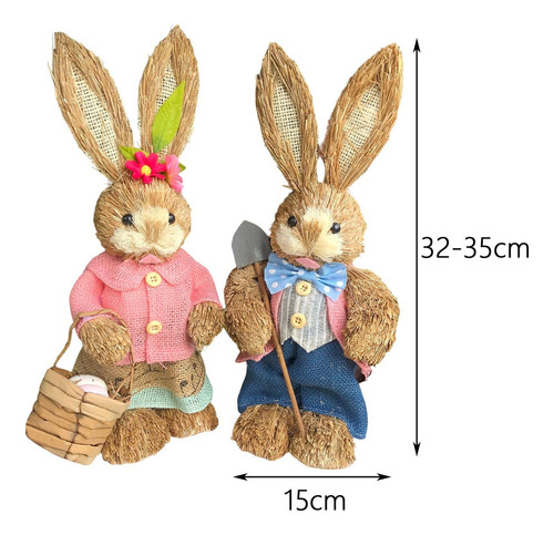 4 Piezas De Pie De Pascua Figurita Muñeca 35cm Adornos