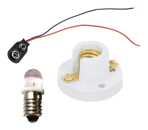 Circuito Eléctrico Led Soquet Foco Broche Para Pila Cuadrada