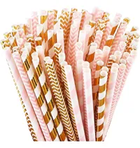 Comprar Pajitas De Papel Biodegradables Alink, 100 Pajitas Rosas\u002F...