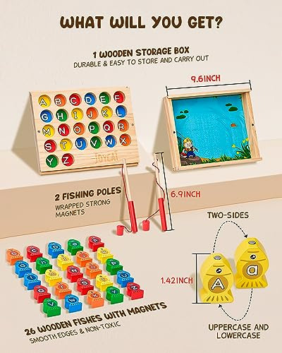 Joycat Juego De Pesca Magnético De Madera, Rompecabezas De
