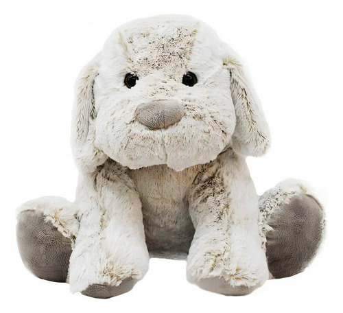 Perro con orejas caídas en felpa gris 36 cm