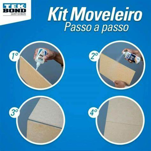 Kit Moveleiro Cola 100gr + Acelerador De Secagem Qfs Tekbond