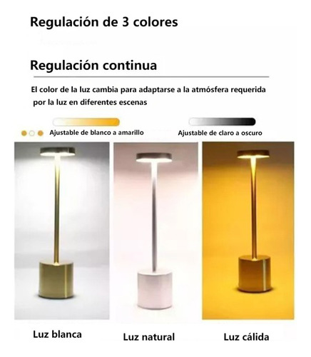 Lámpara De Mesa Recargable, Lámpara Inalámbrica