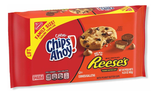 Galletas Chips Ahoy Reeses Chewy Family Size 269g