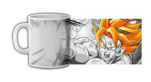 Taza Sublimada Dragon Ball Z Goku Blanco Y Negro