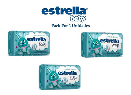 Jabon De Tocador Estrella Baby Pack De 3 Unidades 75g 