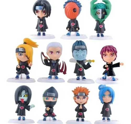 Set 11 Figuras Naruto Shippuden Anime Akatsuki Cosplay.