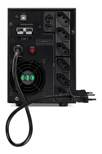 Imagem 7 de 7 de No break Intelbras SNB 2000 2000VA entrada de 110V/220V e saída de 110V preto