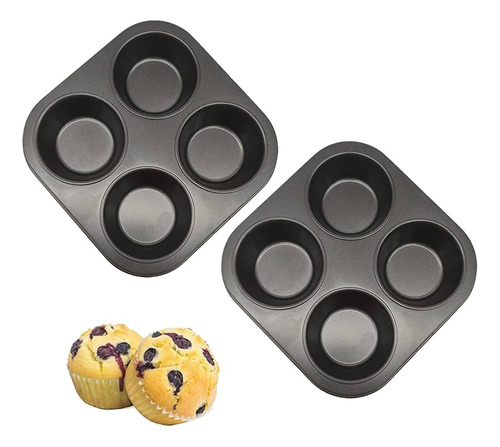 Molde Antiadherente Para 4 Cupcakes Muffins Cocina