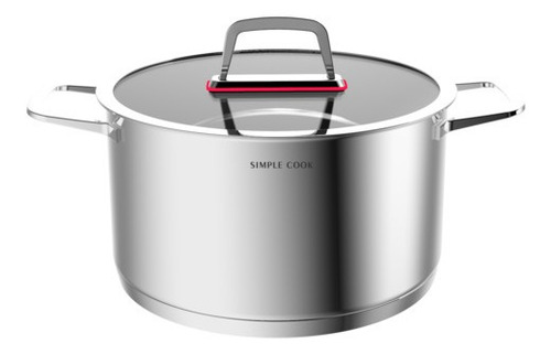 Imagen 2 de 8 de Bateria De Cocina Simple Cook Burdeos 7pzs Acero Inox