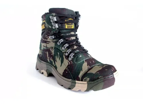 Bota Adventure Bergally Caterpillar Cano Alto Camuflado