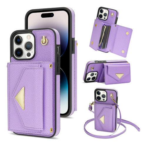 Funda Para iPhone 15 14 13 12 Carcasa Cartera Con Correa