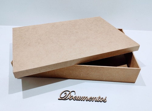 Imagem 6 de 6 de Kit 5 Caixas Documentos Retangular 34x24x5,5 Mdf + Brinde