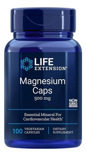 Magnésio Caps 500mg 100caps Life Extension Importado E U A