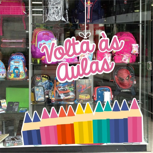 Adesivo Vitrine Volta Às Aulas 3 Pequeno