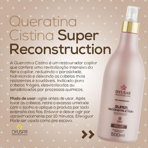 Kit Dyusar Reconstrução: Shampoo + Máscara + Queratina