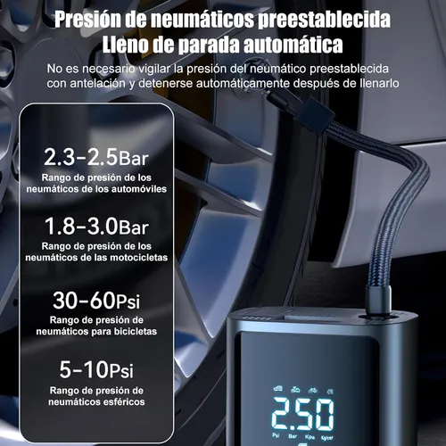 Compresor Portátil De Aire Inflador Neumático Eléctrico Auto