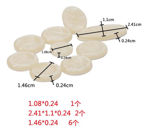 9 Piezas Saxophone Sax Teclas Botones Incrustaciones Para