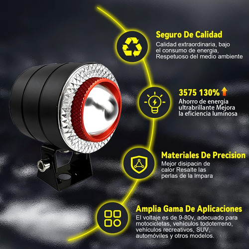 Par De Luces Auxiliares De Moto 5 Modos Con Estrobo Rgb