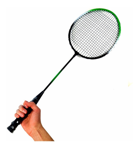 Raquetes De Badminton Verde E Preta + Bolsa Raqueteira