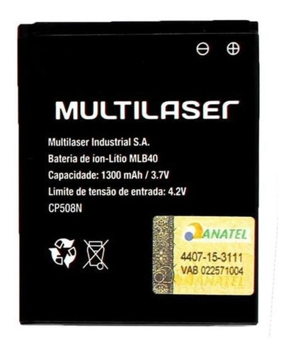 Bateria Mlb40 P/ Multilaser Ms40 P9007 Envio Já