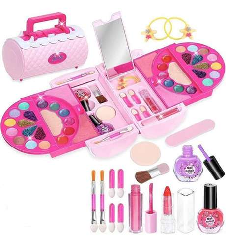 Juego De Maquillaje Lavable Rosa Para Niñas [u]