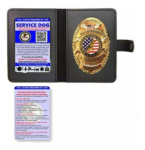 Porta Carnet, Credencial Insignia De Perro De Servicio Just 