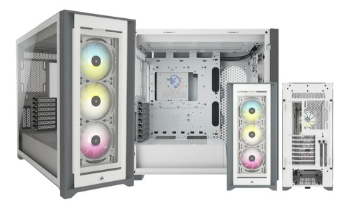 Gabinete Corsair Icue 5000x Rgb Blanco Vidrio Templado Atx