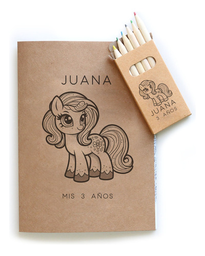 Souvenir Libro Para Colorear Con Lápices X 10 - Pony