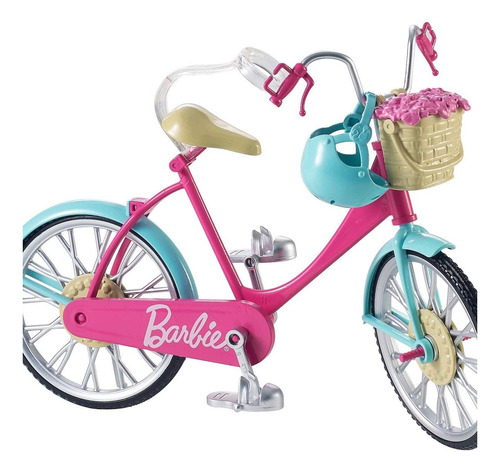 Bicicleta Barbie Com Cesta De Flores