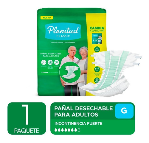 Imagen 2 de 3 de Pañal Para Adultos Plenitud Classic M Y G X 16 Unidades
