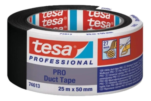 Duct Tape Tesa Pro Negro 74613 Cinta Americana- R. 50mmx25m.