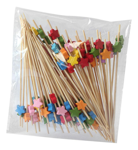 . 100 Piezas Palillos De Cóctel Brochetas De Estrella Mixta