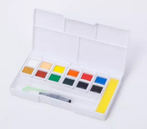 Pack Acuarelas En Pastillas X 12 + Block Canson A4