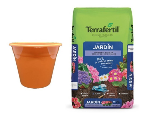 Maceta Beruplast Tipo Clasica N°32  + Tierra Jardin