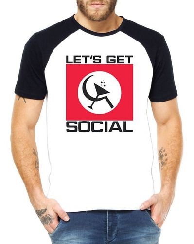 Camiseta Raglan Axl Rose Let's Get Social 100% Poliéster