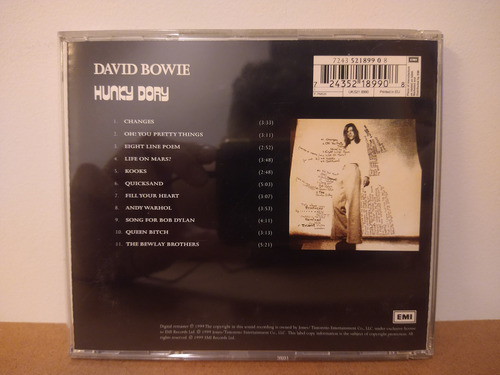 David Bowie-hunky Dory-cd (Usado)