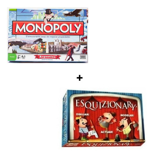 Combo Juegos De Mesa Monopoly Argentina + Esquizionary