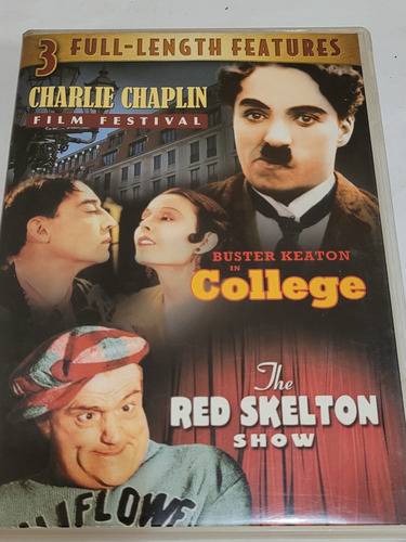 Dvd,3en1,charly Chaplin,buster Keaton,red Skelton