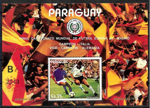 #4711 Paraguay 1982 Mundial De Futbol España 82 S/h 378clv